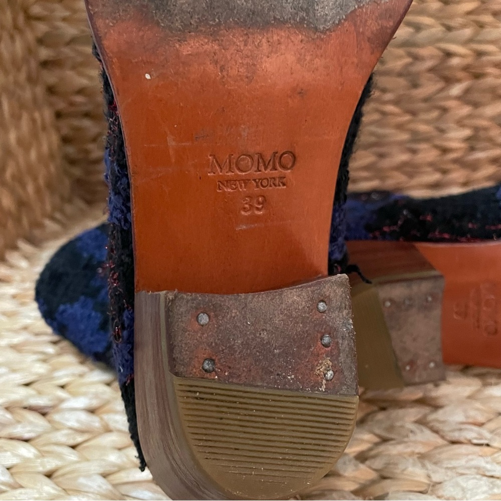 Momo Tweed Ankle Boots Patchwork Blue - Picture 9 of 12